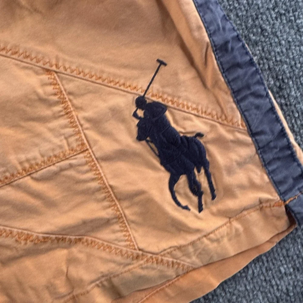 Polo Ralph Lauren Swim Shorts Mens 2XL Orange Big Pony Trunks Lined Graphic